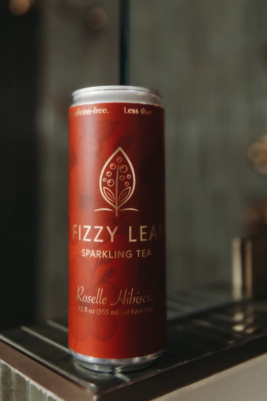 Fizzy Leaf Roselle Hibiscus sparkling tea can